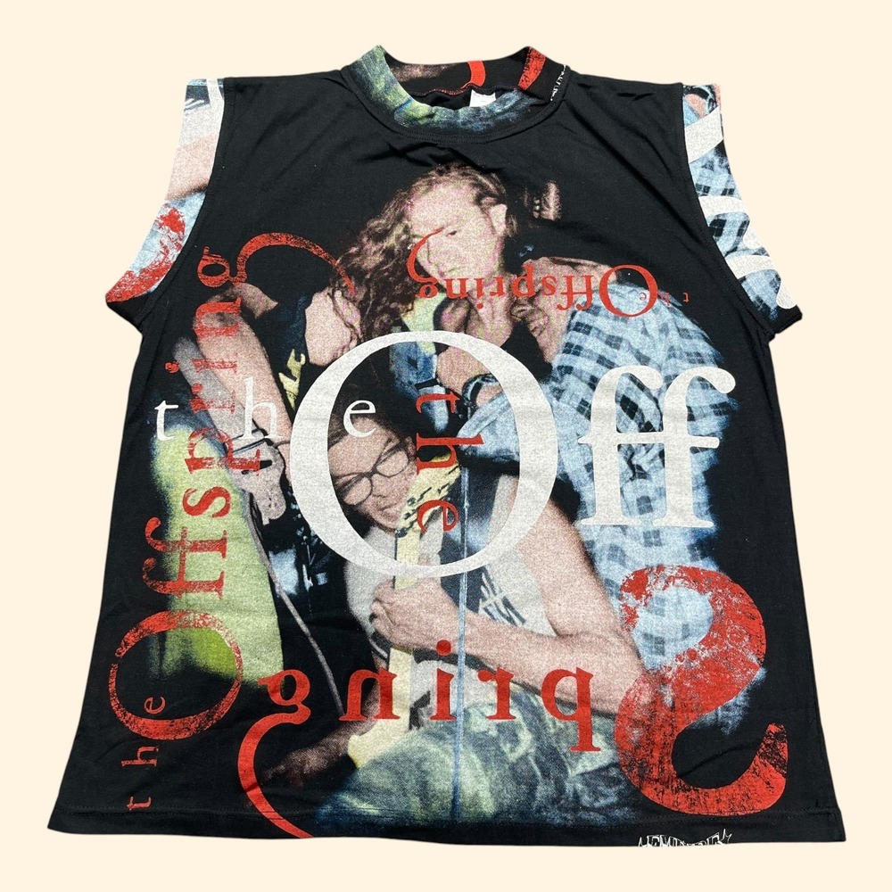 The Offspring Vintage Band Muscle Tee Mock Neck All Over Print  (M) US - (XL) EU